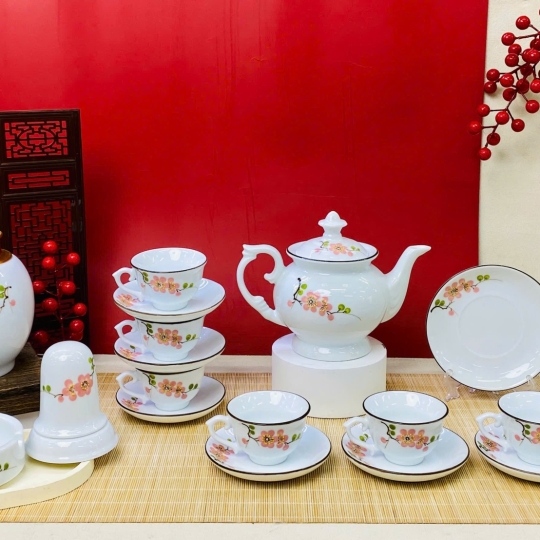 Bộ bình trà Bát Tràng mã BBT017