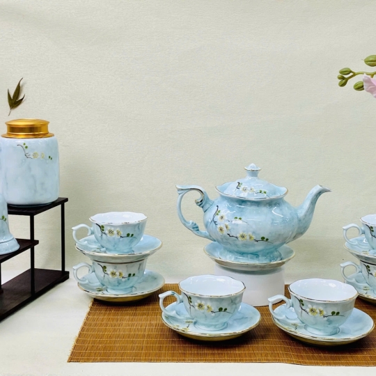 Bộ bình trà Bát Tràng mã BBT019