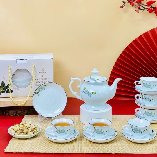 Bộ bình trà Bát Tràng mã BBT024