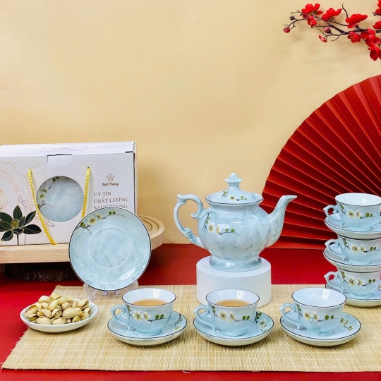 Bộ bình trà Bát Tràng mã BBT026
