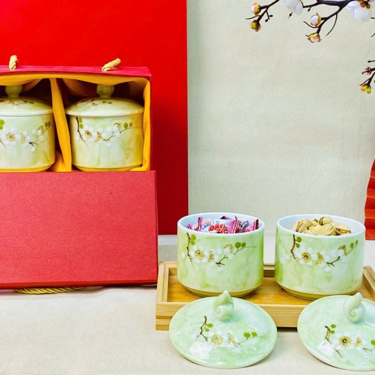 Khay, hũ đựng mứt - KH014