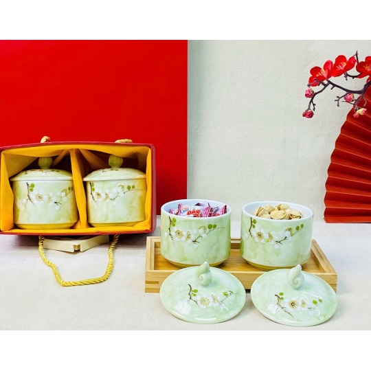 Khay, hũ đựng mứt - KH014