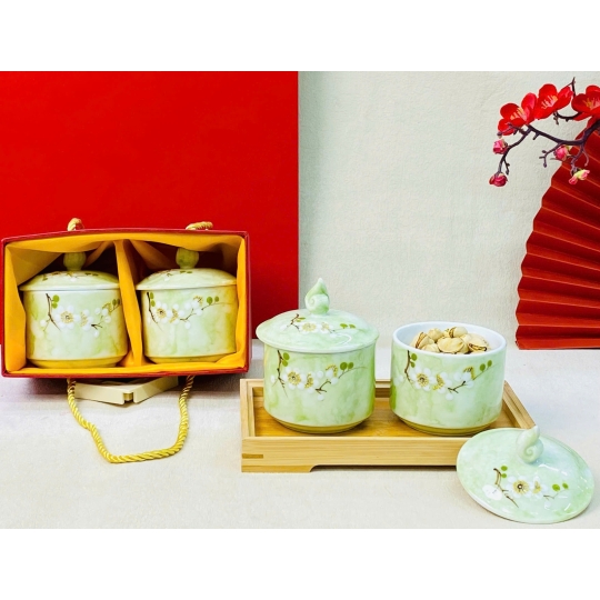 Khay, hũ đựng mứt - KH014