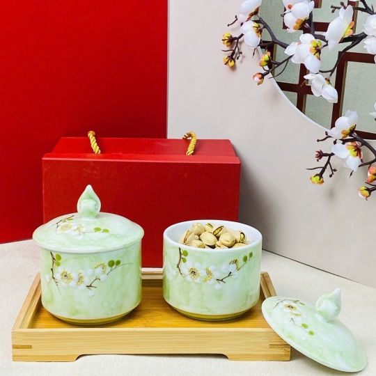 Khay, hũ đựng mứt - KH014